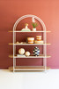 KALALOU CBB1248 PAINTED METAL ARCHED DISPLAY WITH FOUR WOODEN SHELVES
