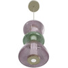 AVENUE LIGHTING HF8970-PGP Rosewood 9"W LED Pendant in Brass with Purple/Green Glass