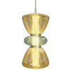 AVENUE LIGHTING HF8970-YGY Rosewood 9"W LED Pendant in Brass with Yellow/Green Glass