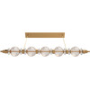 AVENUE LIGHTING HF7955-AB Avra 5-Light 48"W Linear LED Pendant in Aged Brass/Clear Glass