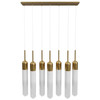 AVENUE LIGHTING HF7407-AB Tribeca 7-Light LED Chandelier in Aged Brass/Ombre Glass