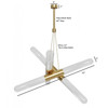 AVENUE LIGHTING HF7433-AB Tribeca 3-Light 32"W LED Pendant in Aged Brass/Ombre Glass