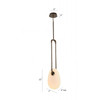 AVENUE LIGHTING HF7101-AB-WHT Palmea 1-Light 12"H Oval White Glass LED Pendant in Aged Brass