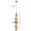 AVENUE LIGHTING HF7960-AB-BRN Zayna 5-Light 36"H LED Pendant in Aged Brass/Brown Glass