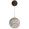 AVENUE LIGHTING HF2902-AB Sedona 1-Light 5"W Round Ribbed Alabaster Pendant in Aged Brass