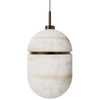 AVENUE LIGHTING HF2901-AB Sedona 1-Light 5"W Oval Alabaster Pendant in Aged Brass