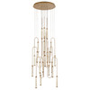 AVENUE LIGHTING HF7189-AB Belvedere 21-Light 36"W LED Pendant in Aged Brass/Clear Glass