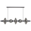 AVENUE LIGHTING HF7977-BK Avra 5-Light 45"W Linear LED Pendant in Black/Smoked Glass