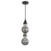 AVENUE LIGHTING HF7902-BK Avra 18"H Stacked LED Pendant in Black/Smoked Glass