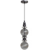 AVENUE LIGHTING HF7902-BK Avra 18"H Stacked LED Pendant in Black/Smoked Glass