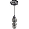 AVENUE LIGHTING HF7903-BK Avra 27"H Stacked LED Pendant in Black/Smoked Glass