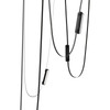 AVENUE LIGHTING HF7205-G400-BLK Fremont ?Belt 5-Light 551"L Pendant in Black/Clear Ribbed Glass Bars