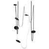 AVENUE LIGHTING HF7205-G202-BLK Fremont ?Belt 5-Light 551"L Pendant in Black/Smoked Glass Disc