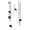 AVENUE LIGHTING HF7205-G102-BLK Fremont ?Belt 5-Light 551"L Pendant in Black/Smoked Glass Bowls