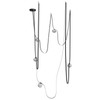 AVENUE LIGHTING HF7205-G301-BLK Fremont ?Belt 5-Light 551"L Pendant in Black/White Glass Open Globes