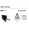 AVENUE LIGHTING ML1000-SM-BK Magnetix Surface Mount 45 Degree Corner
