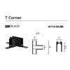 AVENUE LIGHTING ML114-SM-BK Magnetix T-Corner For Surfaced/Recessed/Pendant