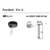 AVENUE LIGHTING ML-PENDT-WIRE-KIT-BK Magnetix Track Pendant Kit With Steel Support And Wire Cable