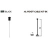 AVENUE LIGHTING ML-PENDT-CABLE-KIT-BK Magnetix Track Pendant Support Kit Without Canopy