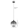 AVENUE LIGHTING HF9169-BK Monaco 14"H LED Pendant in Black/Smoked Acrylic Globe