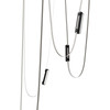 AVENUE LIGHTING HF7205-G400-IVY Fremont ?Belt 5-Light 551"L Pendant in Ivory/Clear Ribbed Glass Bars