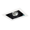 JESCO Lighting MGP20-1WB One-Light Double Gimbal Recessed Line Voltage Fixture , White Trim/Black Gimbal/Black Interior