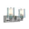 JESCO Lighting WS301-2 Envisage Akina Wall Sconce, Clear-Frosted, Satin Nickel