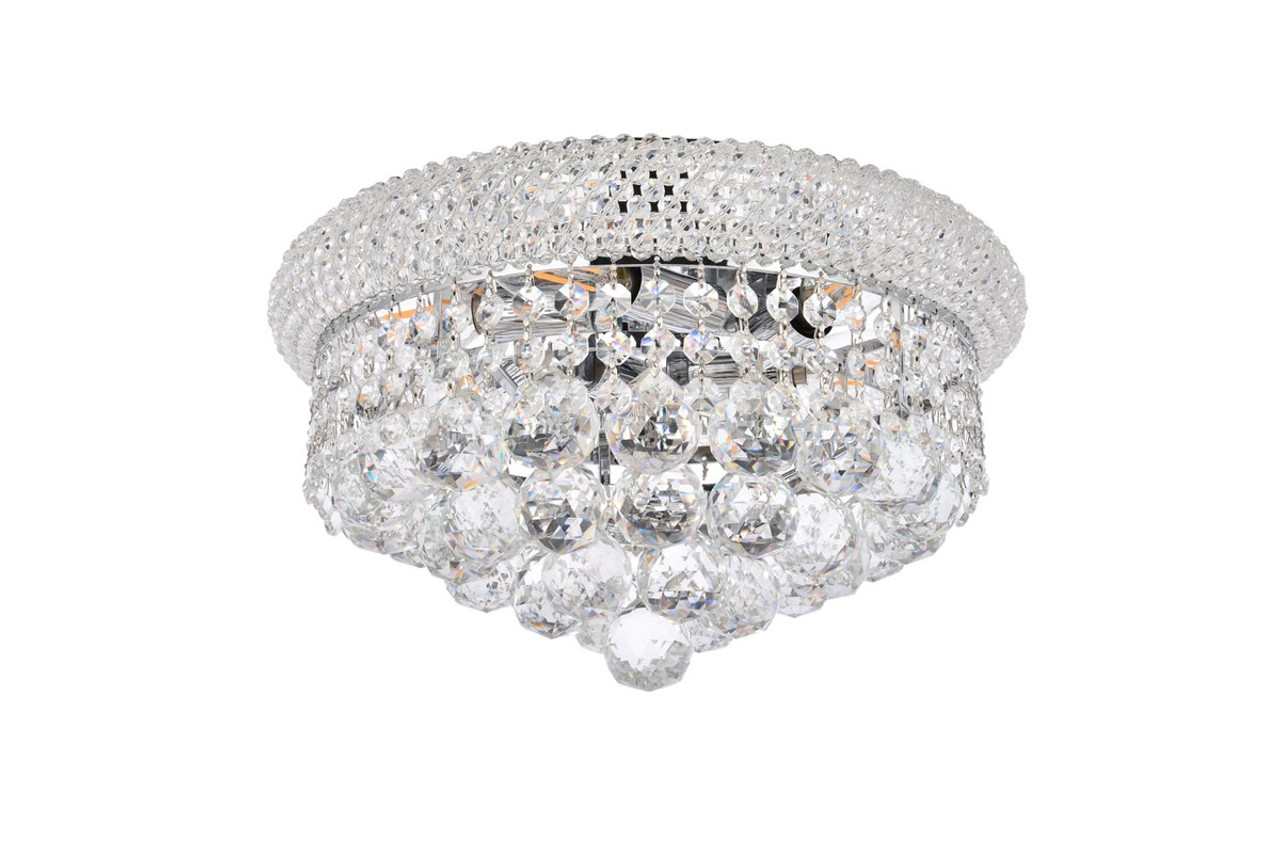 ELEGANT LIGHTING 1800F14C/RC  Primo 6-Light Flush Mount, Chrome