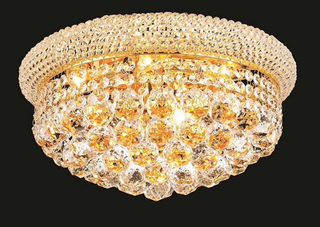 ELEGANT LIGHTING 1800F16G/RC  Primo 8-Light Flush Mount, Gold