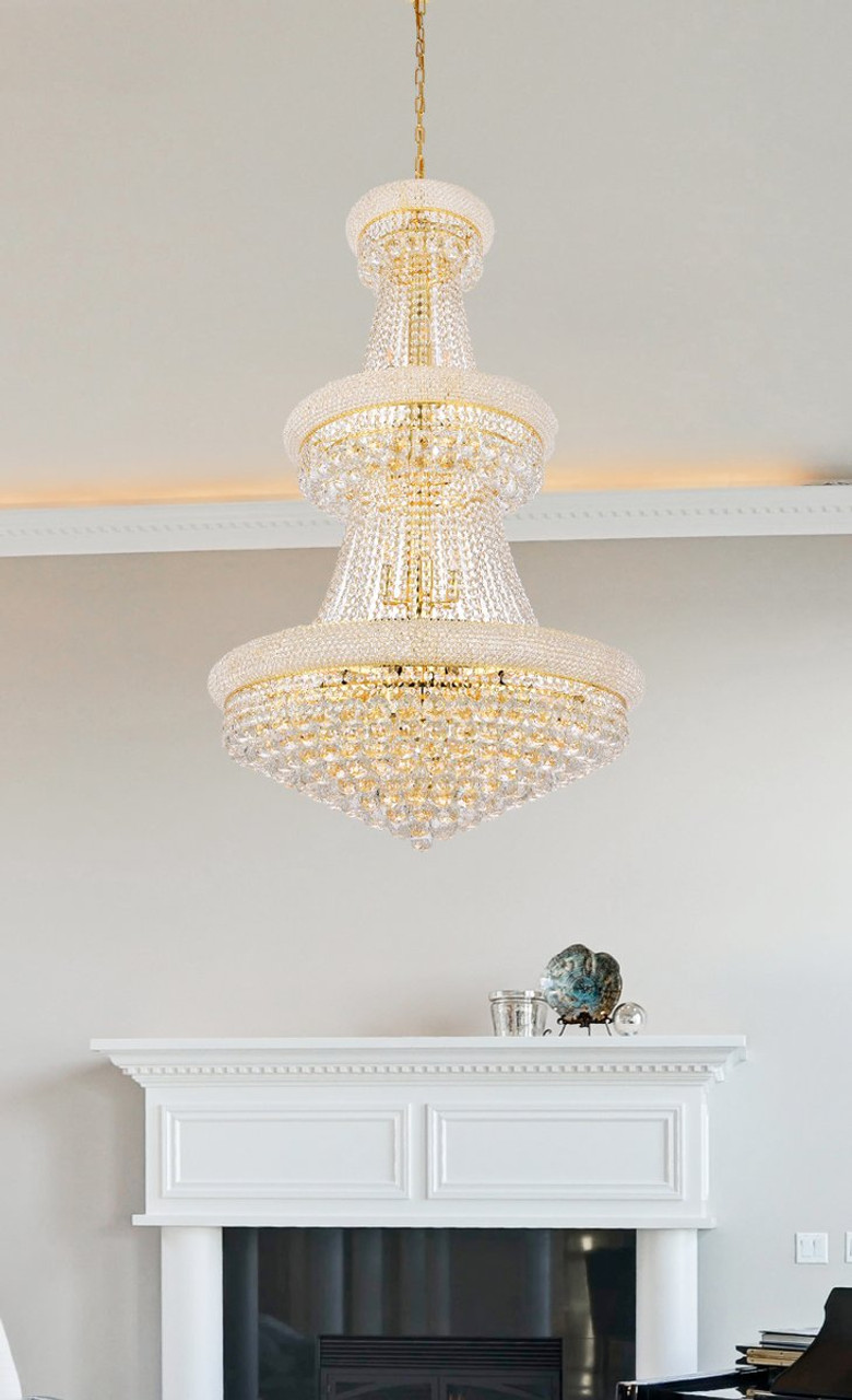 ELEGANT LIGHTING 1800G30G/RC  Primo 32-Light Foyer/Hallway, Gold