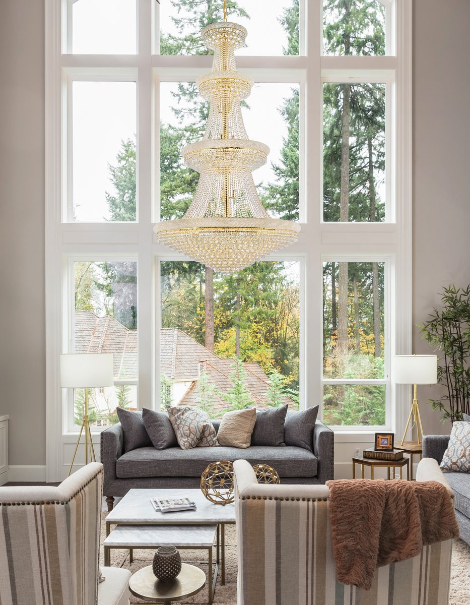 ELEGANT LIGHTING 1800G48G/RC  Primo 42-Light Foyer/Hallway, Gold