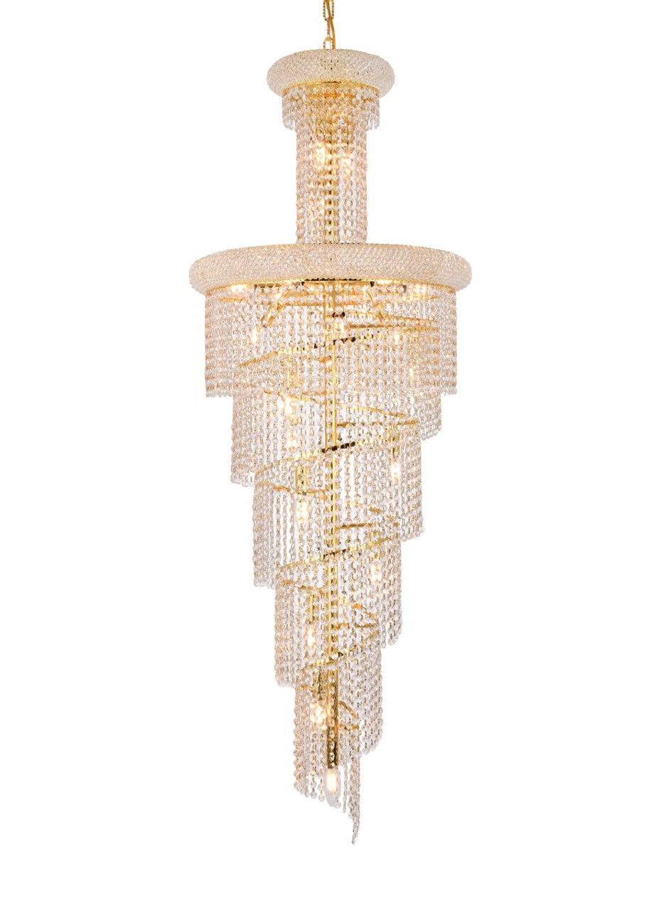 ELEGANT LIGHTING 1800SR22G/RC  Spiral 22-Light Foyer/Hallway, Gold