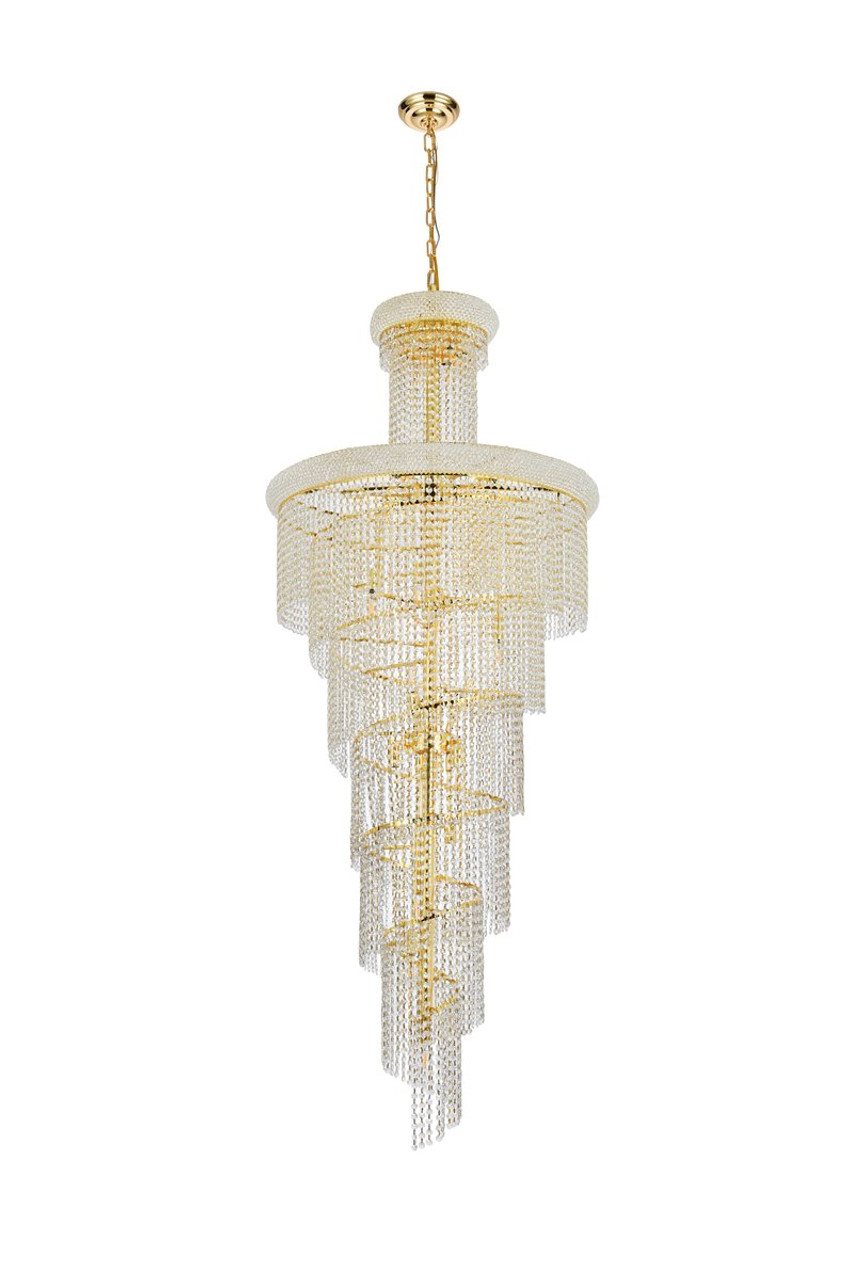 ELEGANT LIGHTING 1800SR30G/RC  Spiral 28-Light Foyer/Hallway, Gold