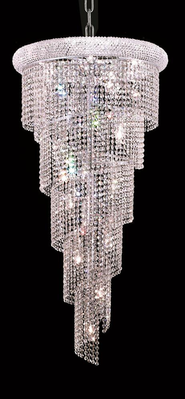 ELEGANT LIGHTING 1801SR22C/RC  Spiral 18-Light Foyer/Hallway, Chrome