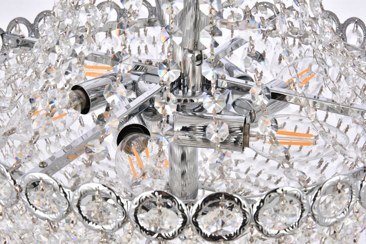 ELEGANT LIGHTING 1900D16C/RC  Century 8-Light Dining Room, Chrome