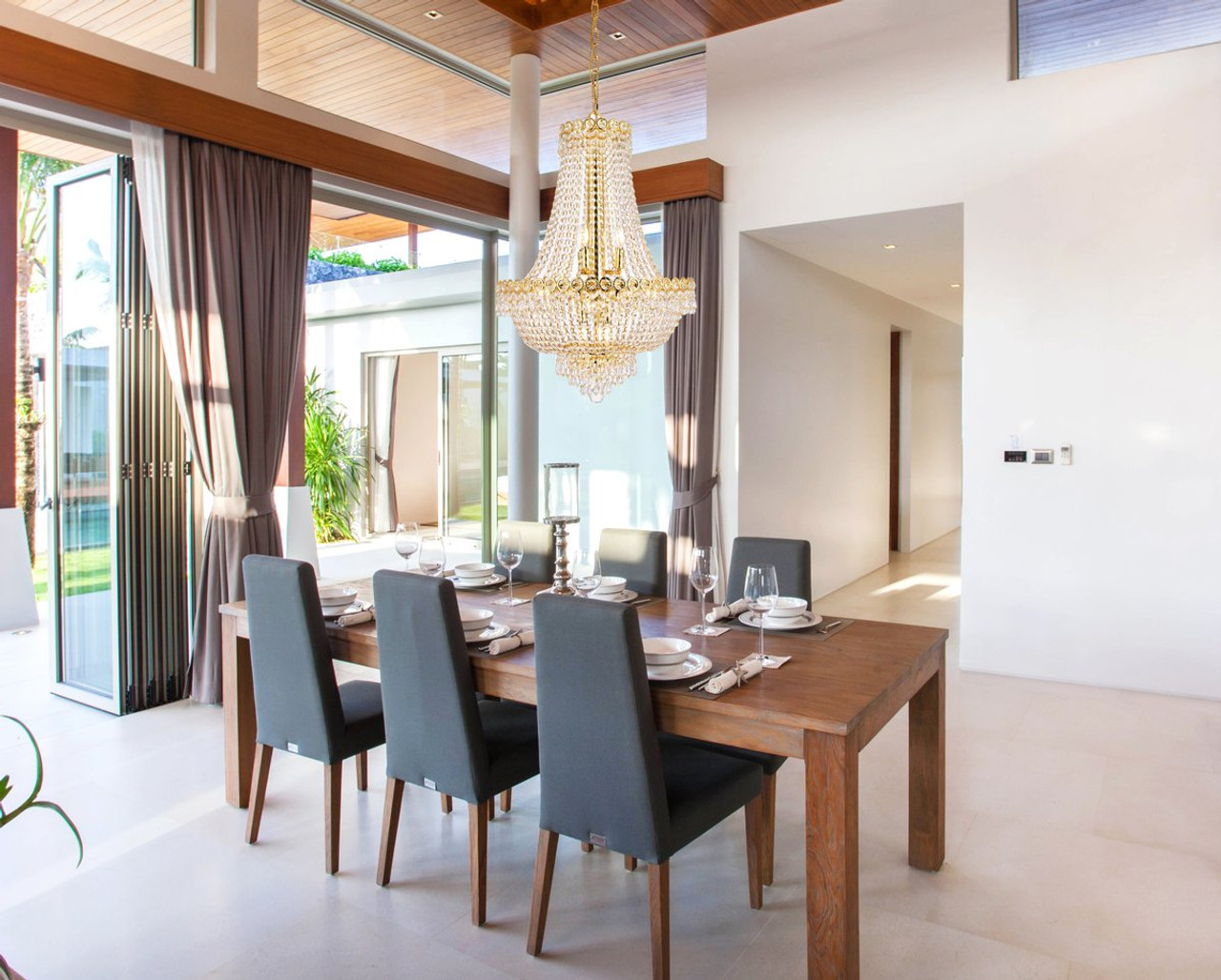 ELEGANT LIGHTING 1900D20G/RC  Century 12-Light Dining Room, Gold