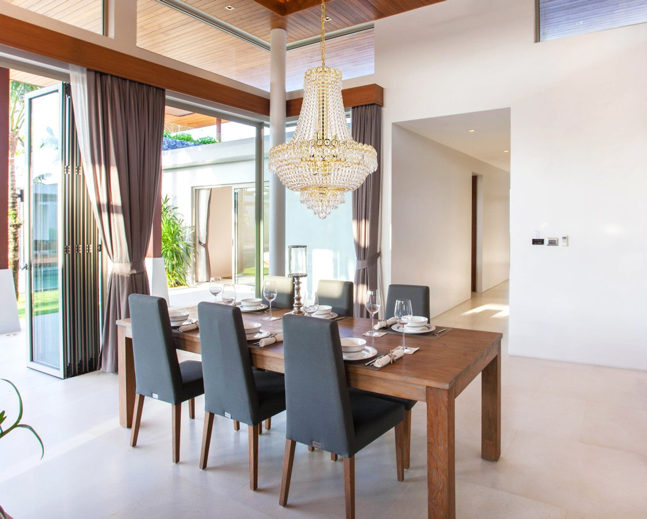 ELEGANT LIGHTING 1900D20G/RC  Century 12-Light Dining Room, Gold