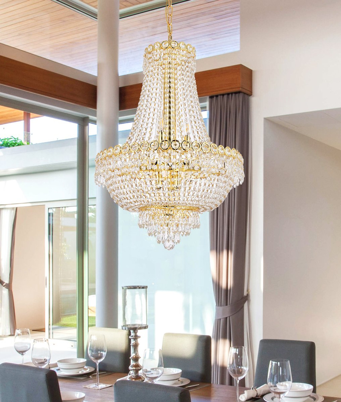 ELEGANT LIGHTING 1900D20G/RC  Century 12-Light Dining Room, Gold