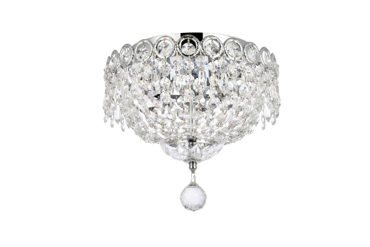 ELEGANT LIGHTING 1900F10C/RC  Century 3-Light Flush Mount, Chrome