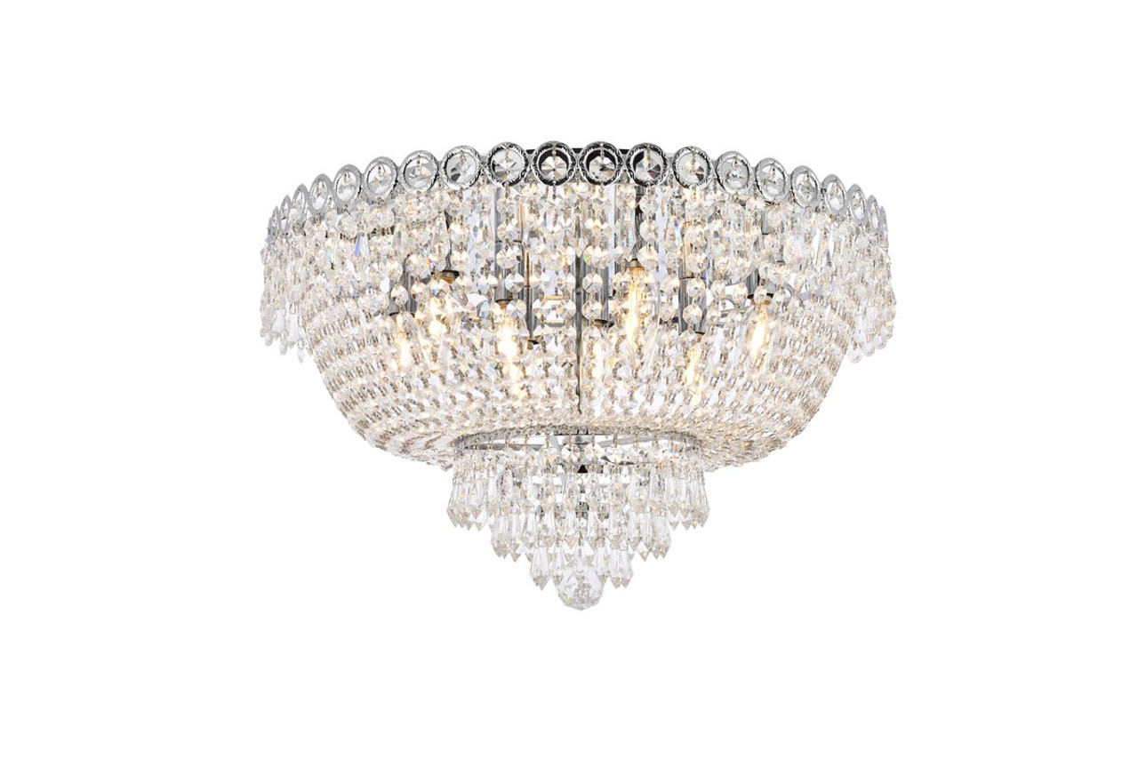 ELEGANT LIGHTING 1900F20C/RC  Century 9-Light Flush Mount, Chrome