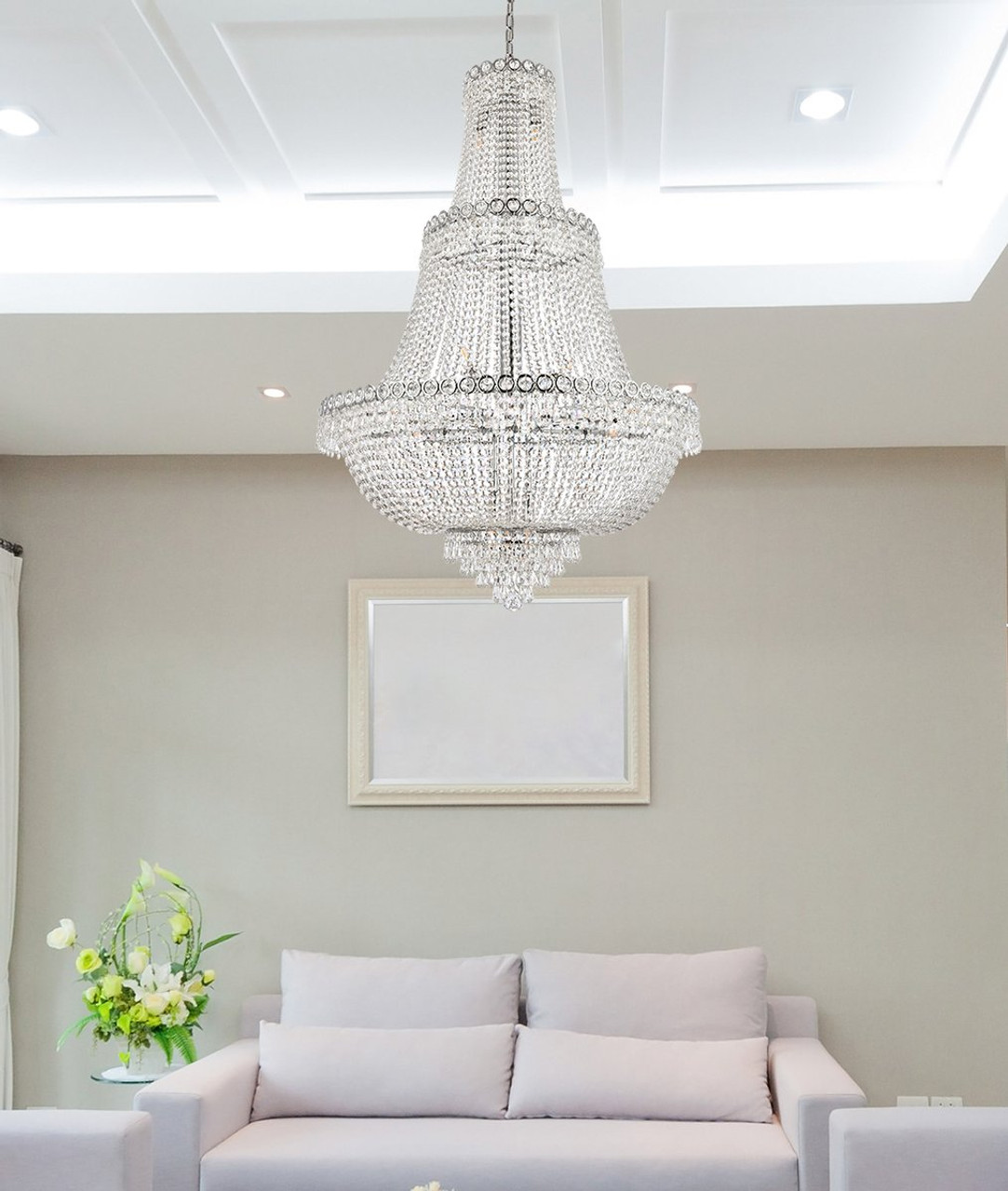 ELEGANT LIGHTING 1900G30C/RC  Century 17-Light Foyer/Hallway, Chrome