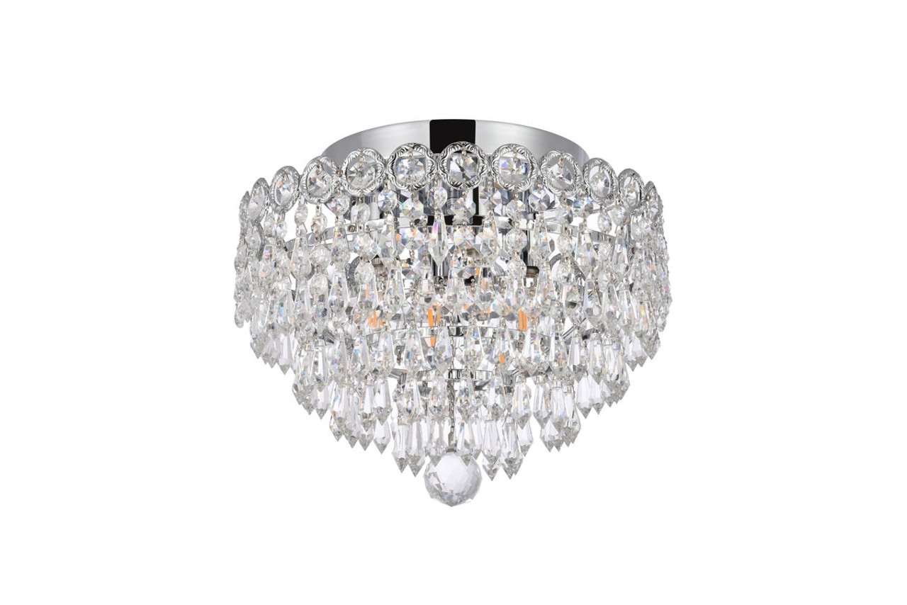 ELEGANT LIGHTING 1902F12C/RC  Century 4-Light Flush Mount, Chrome