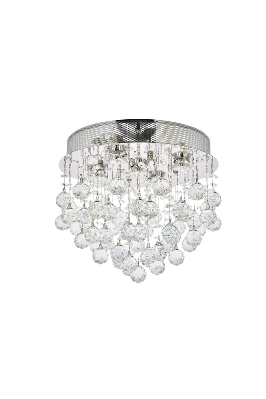 ELEGANT LIGHTING 2006F16C/RC  Galaxy 5-Light Flush Mount, Chrome