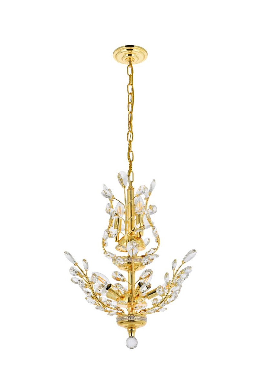 ELEGANT LIGHTING 2011D21G/RC  Orchid 8-Light Dining Room, Gold