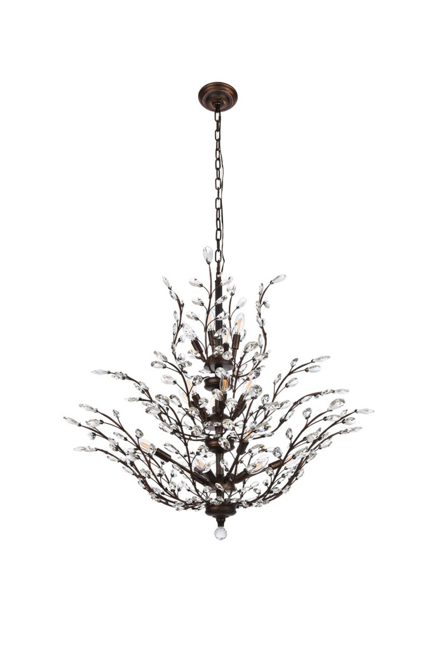 ELEGANT LIGHTING 2011G41DB/RC  Orchid 18-Light Foyer/Hallway, Dark Bronze