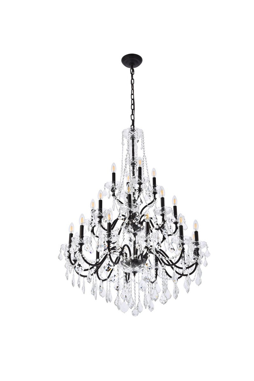 ELEGANT LIGHTING 2015G36DB/RC  St. Francis 24-Light Foyer/Hallway, Dark Bronze