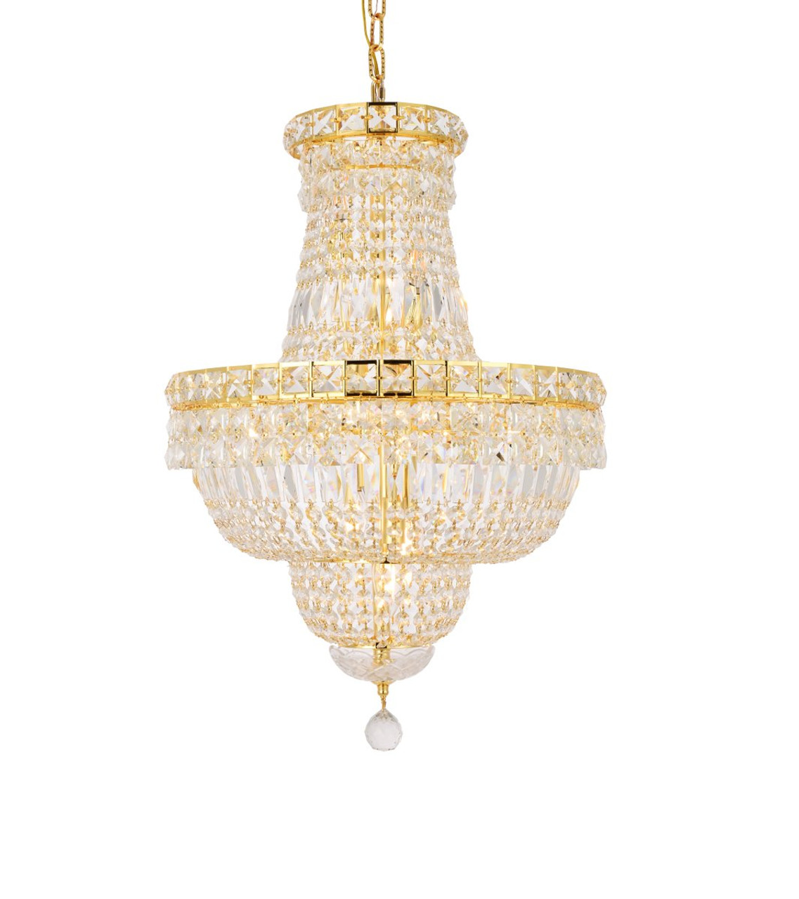 ELEGANT LIGHTING 2528D18G/RC  Tranquil 12-Light Dining Room, Gold