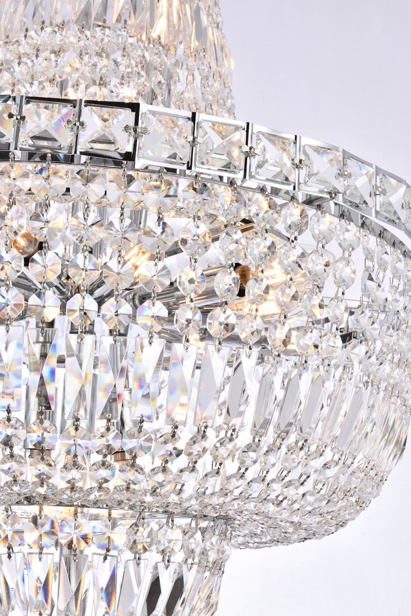 ELEGANT LIGHTING 2528D22C/RC  Tranquil 22-Light Dining Room, Chrome