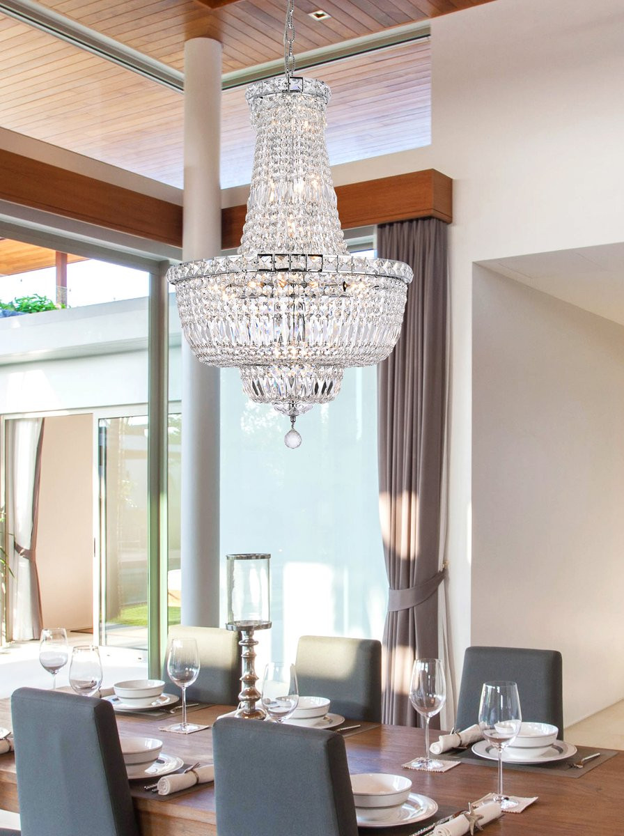 ELEGANT LIGHTING 2528D22C/RC  Tranquil 22-Light Dining Room, Chrome