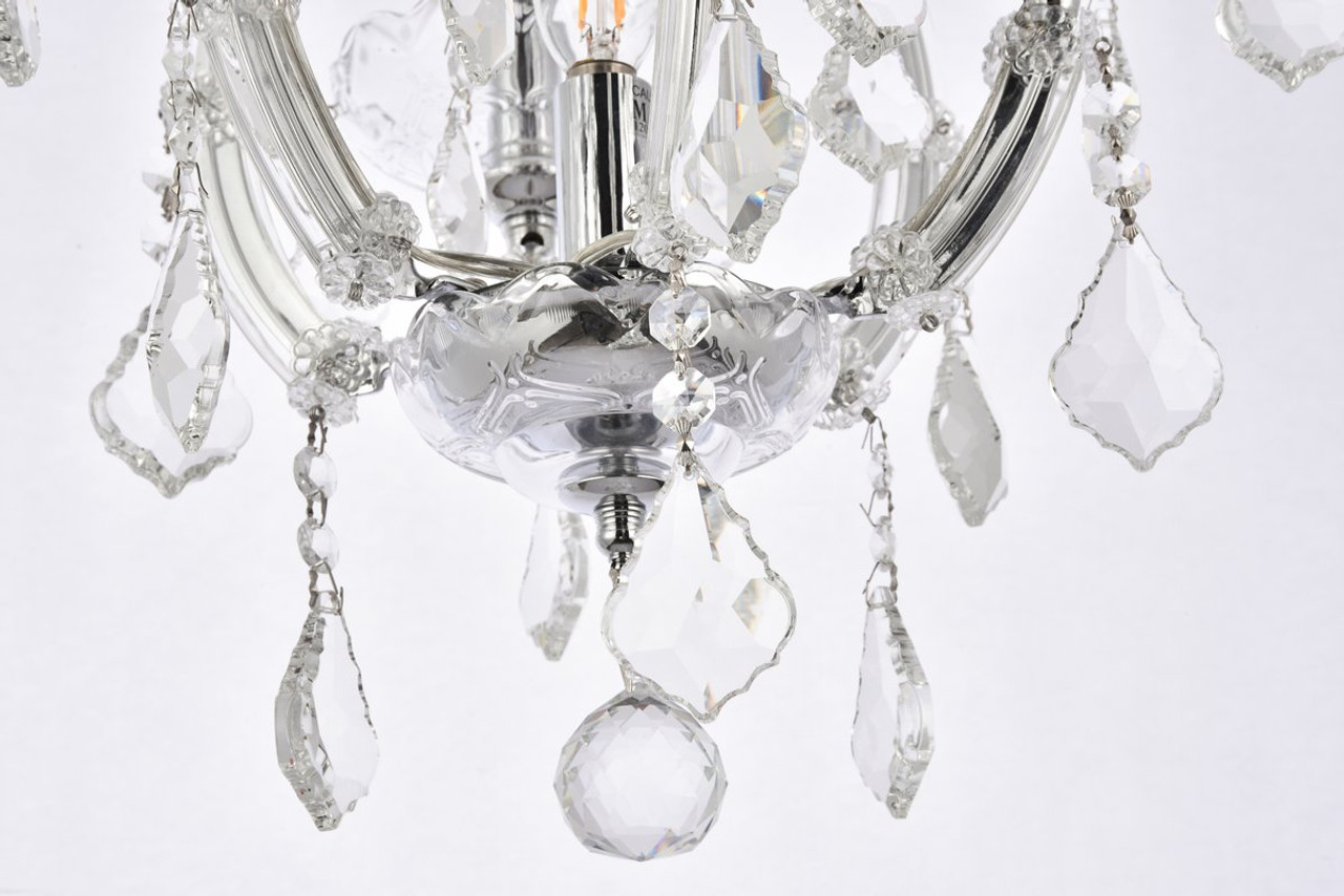ELEGANT LIGHTING 2800D12C/RC  Maria Theresa 4-Light Pendant Lamp, Chrome ELEGANT LIGHTING 2800D12C/RC  Maria Theresa 4-Light Pendant Lamp, Chrome